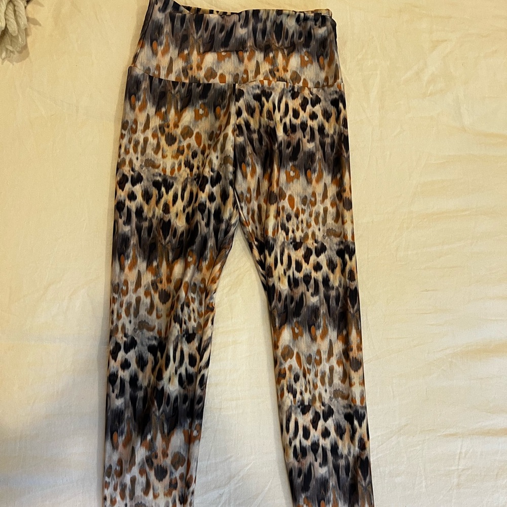 High Waisted Onzie super soft/silk painted leopard print leggings